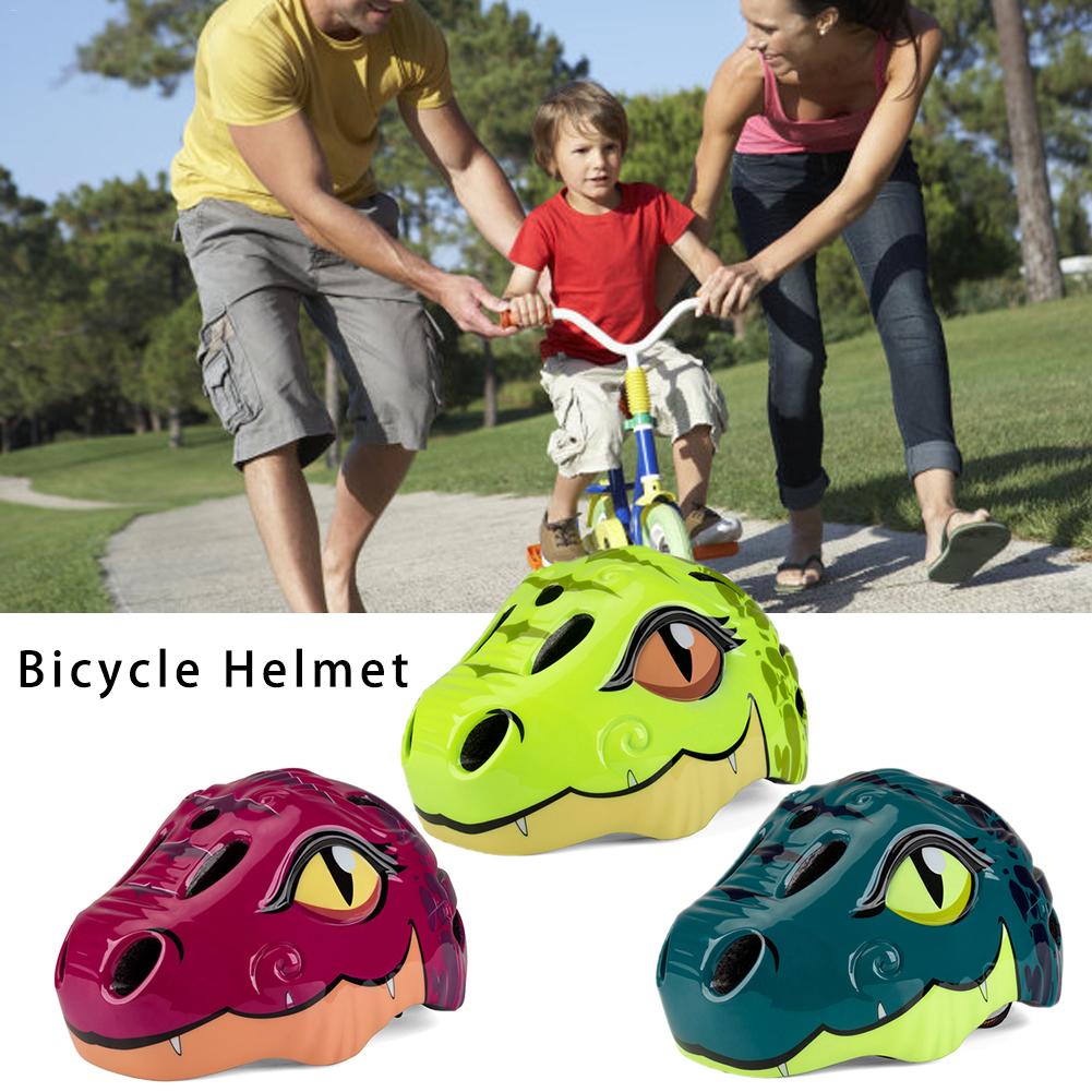 Børns cykelhjelm tegneserie dinosaur mønstret skøjteløb balance bil beskyttende hat piger drenge befri tilbehør hjelm
