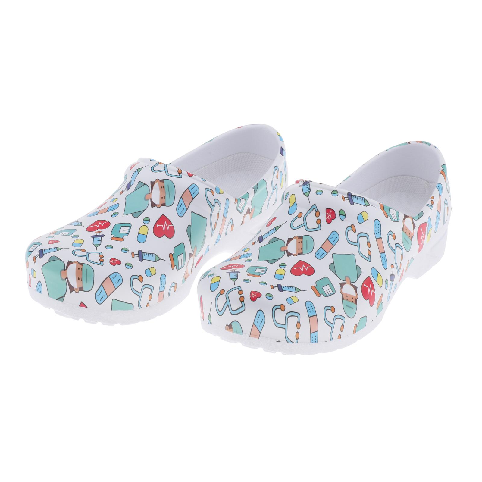 Zapatos de enfermería estampados para mujer, zapatillas informales con plataforma, de verano, 1 par
