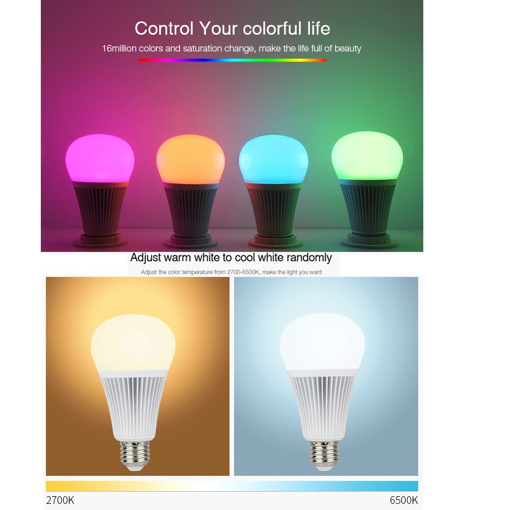 MiBOXER 9W E27 DMX512 RGB+CCT LED Light Bulb Lamp,DMX 512 LED Transmitter,DMX512 RGB+CCT Strip Controller,FUTD01/FUTD04/FUT039