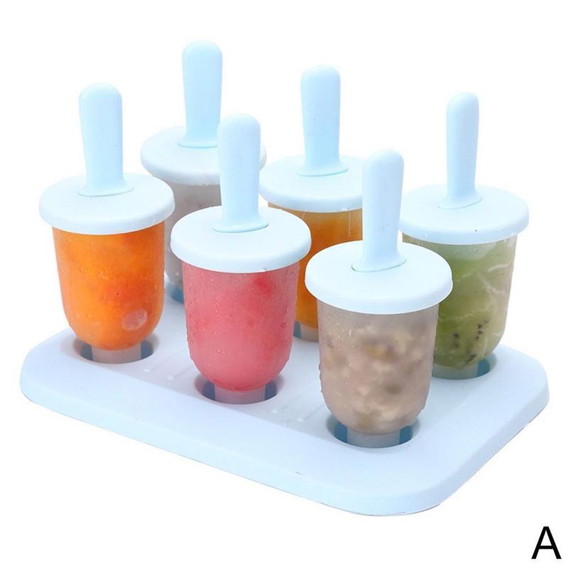 Molde redondo de 6 celdas para hacer Helados y Postres, herramienta de cocina para verano, G4S6: Black