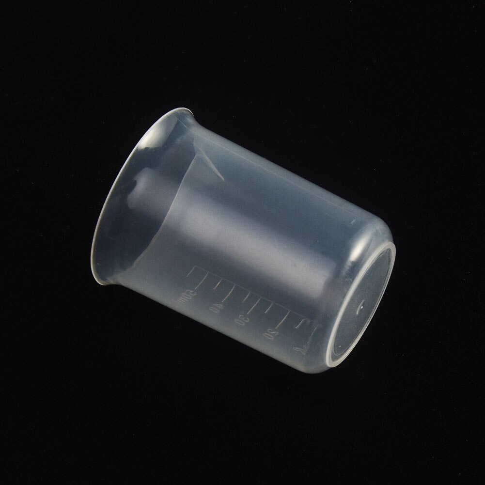 20/30/50/300/500/1000ML Transparent Plastic Measure Jug Pour Spout Surface Kitchen Laboratory Measuring Scale Cup: 50ml No Handle