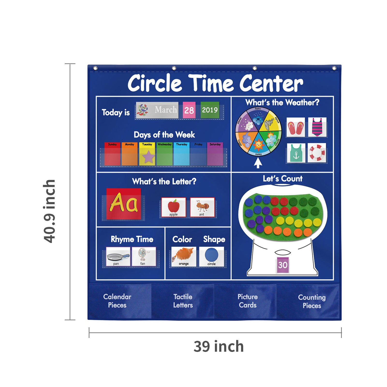 Calendar Weather Card Letter Words Math Card Cycle Time Learning Center Card Bag Preschool Children Learning Atlas