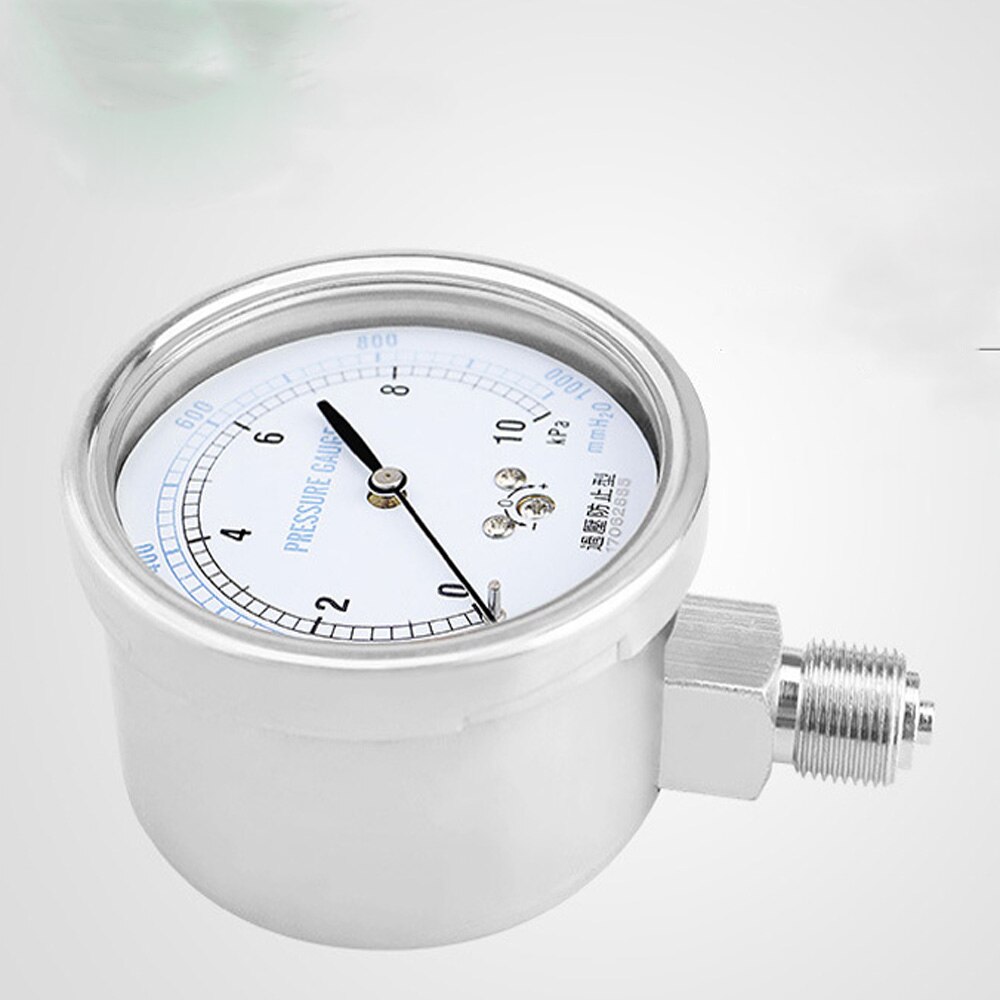 YE75 thread 3/8 Vacuum stainless steel pressure gauge -100kpa-0kpa-100kpa diaphragm gauge gas gauge kPa gauge