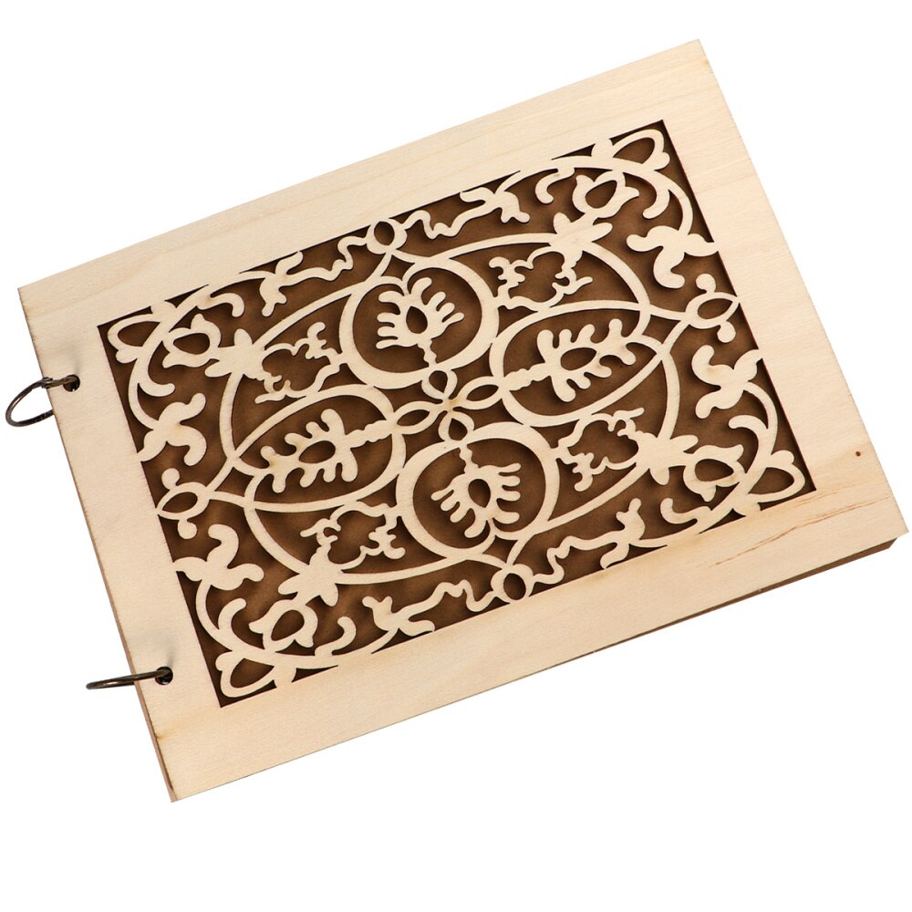 1pc bröllop gästbok ihålig gäst inloggningsbok snida trä gästbok trä ihålig hantverk anteckningsbok för bröllop: Bild 1