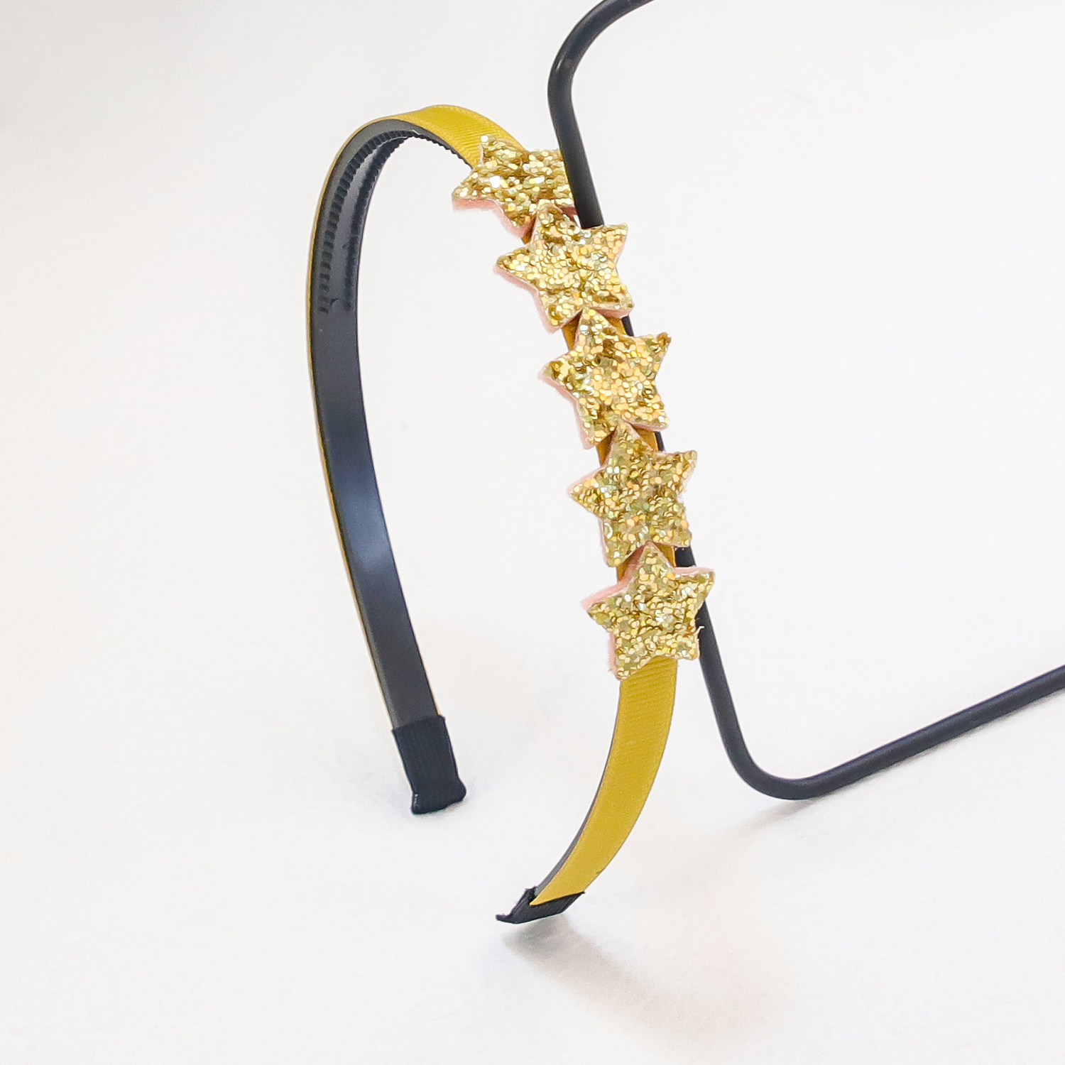 Diademas de estrella para niñas, diademas con forma de estrella con purpurina bonita, aros de plástico para dientes, diadema brillante, accesorios para el cabello para niños: Rosa