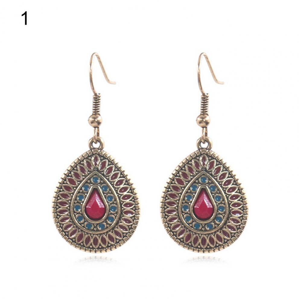 Purpurina de estilo bohemio, pendientes de gota llamativos, adorno de oreja que combina con todo, atractivo para la belleza, 1 par:  1