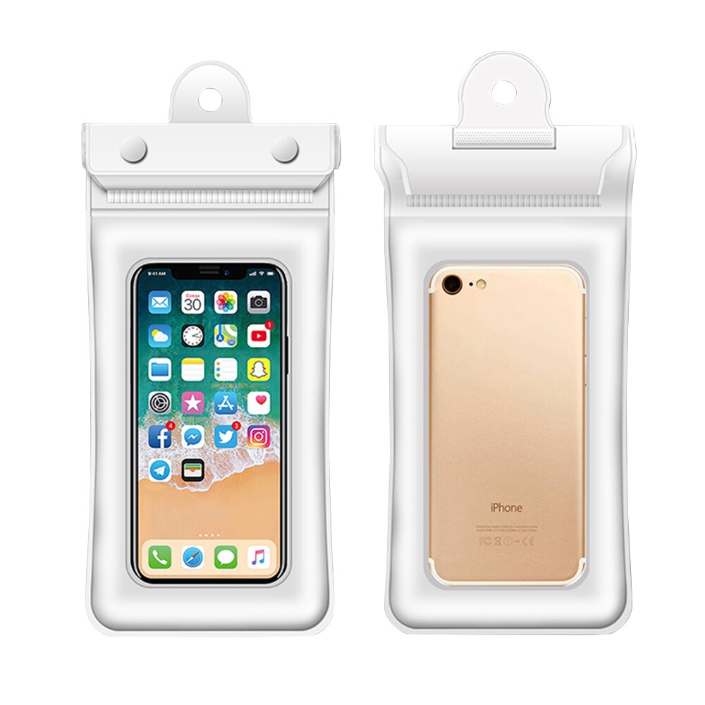 Essager Waterdichte Case Voor Iphone 11 Xiaomi Mi 8 Redmi Note 8 Beschermende Phone Bag Universele Zwemmen Water Proof cover: White