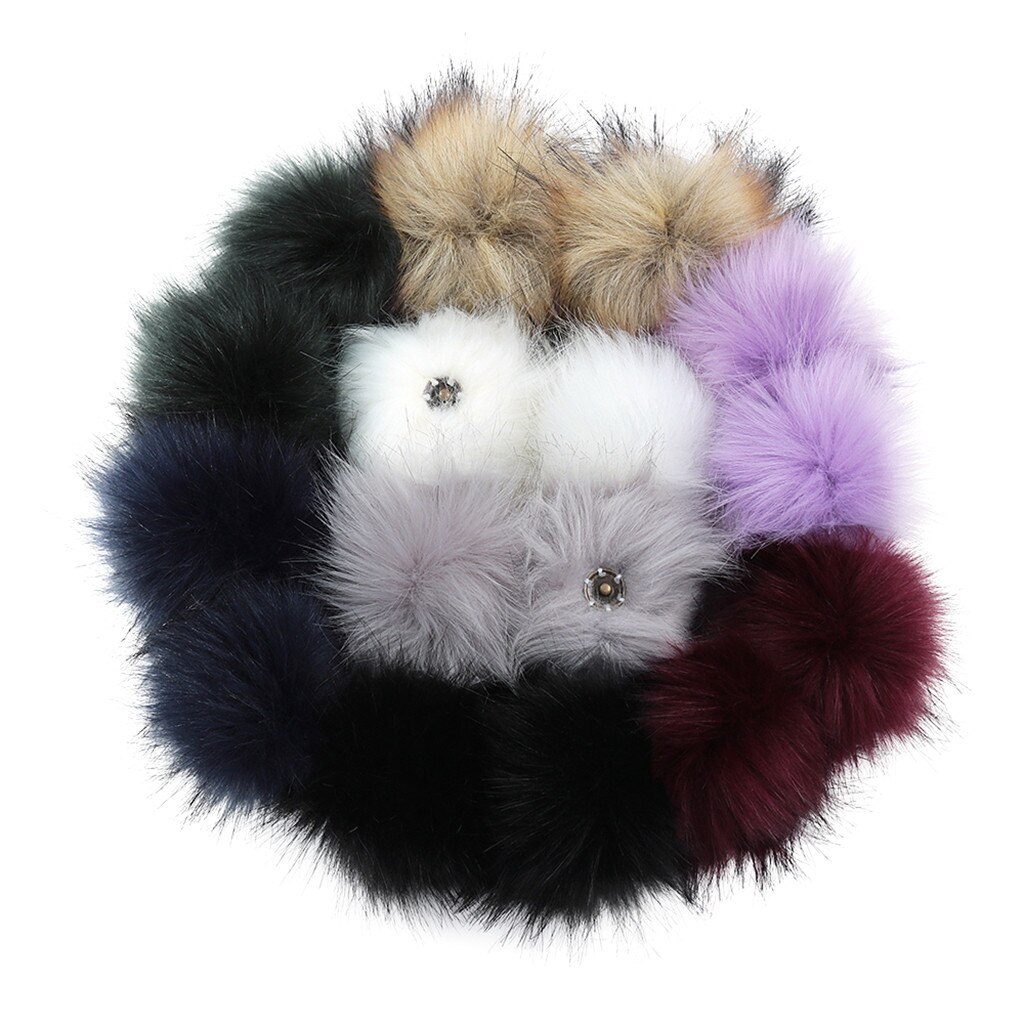 16 Pcs 10Cm Winter Faux Bont Bal Vrouwen Pompom Auto Tas Sleutelhanger Sleutelhanger Elastische Diy Sleutelhanger Konijn Haar lamp Zakken Decor: 15