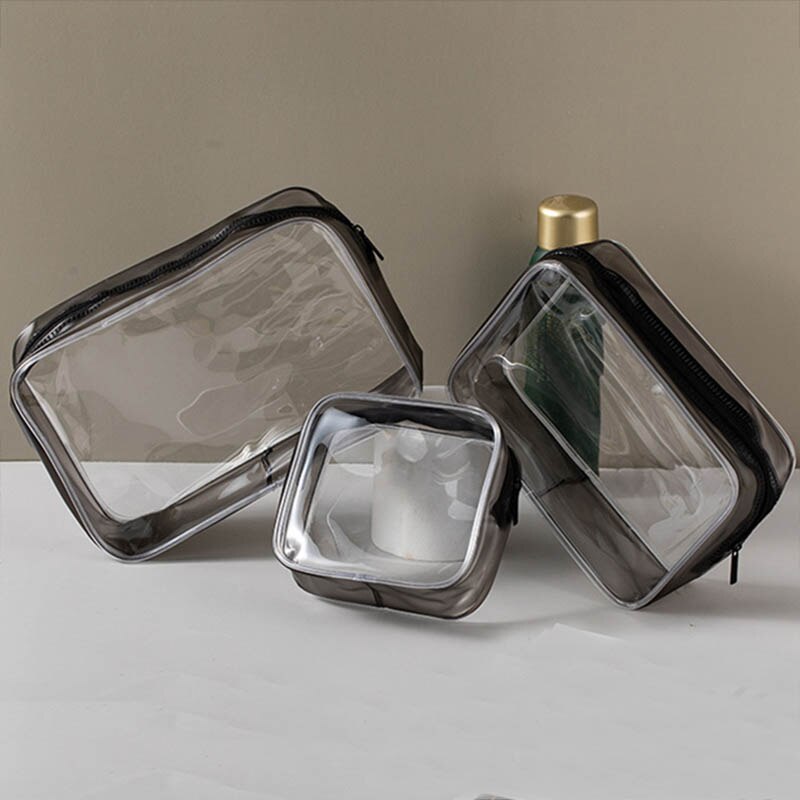 Neceser de viaje de PVC transparente, bolsa de aseo impermeable a la , nueva bolsa de almacenamiento de maquillaje, organizador de cosméticos de Pvc transparente
