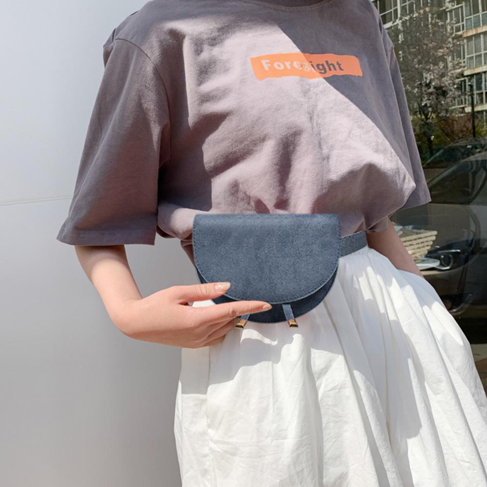 årgang fløyel fanny midje bag kvinner klassisk tekstur elegant halvcirkel klaff brystet skulderbelte veske