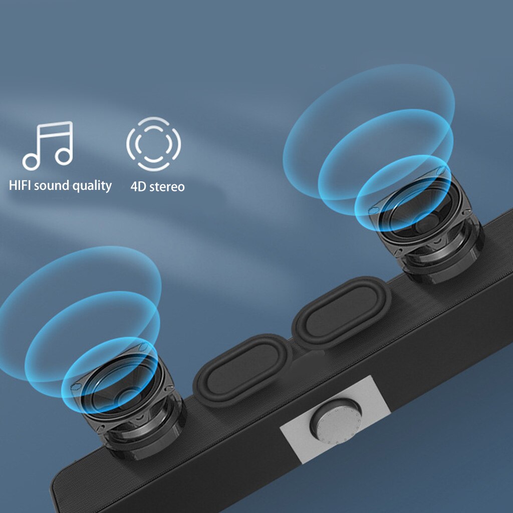 Bluetooth-compatible/Wired Speaker Sound Bar USB Powered Home Theater Speakers Music Soundtrack Booming Bass Sound Speak