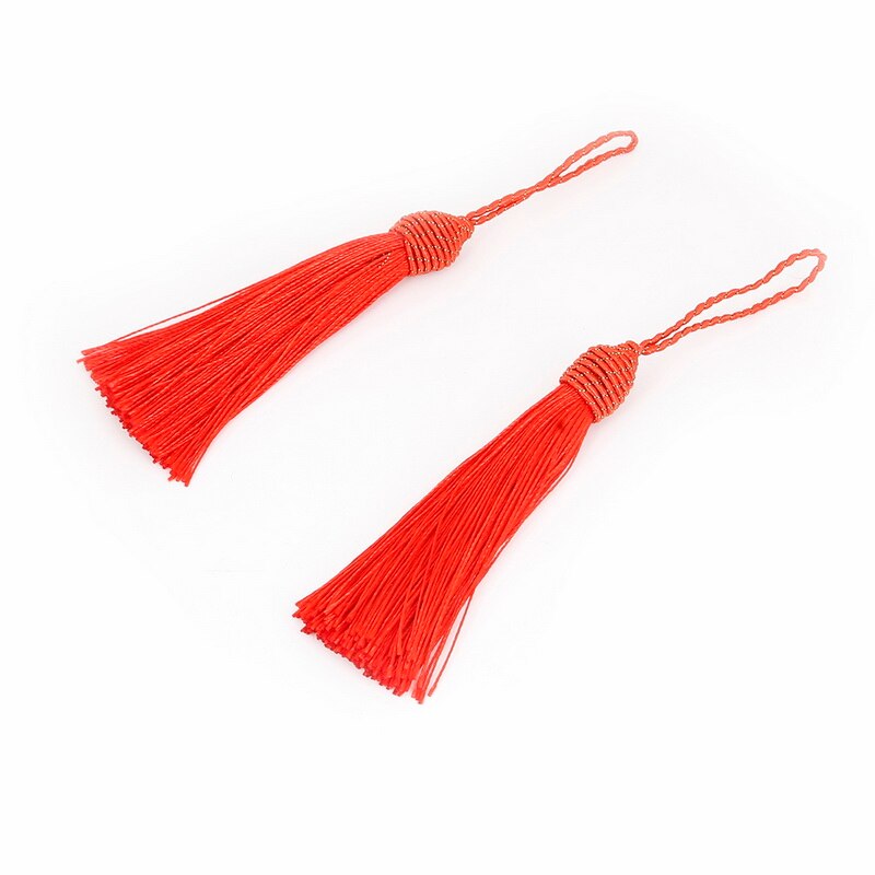 10 stuks 15cm zijden kwastjes franje sleutel kwastje naai bang kwastjes rand voor zijden kwastjes diy versiering gordijn accessoires onderdelen: Rood