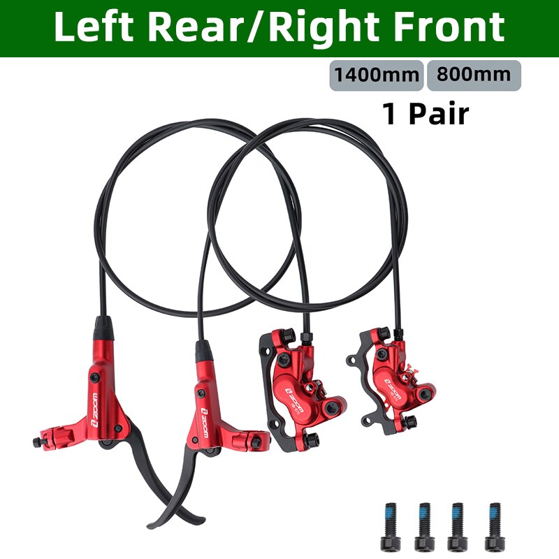 Zoom Hb876 Mtb 4 Piston Aluminium Alloy Hydraulic Oil Pressure Brake 800/1400mm Mountain Bike Brake With Resin Brake Pads