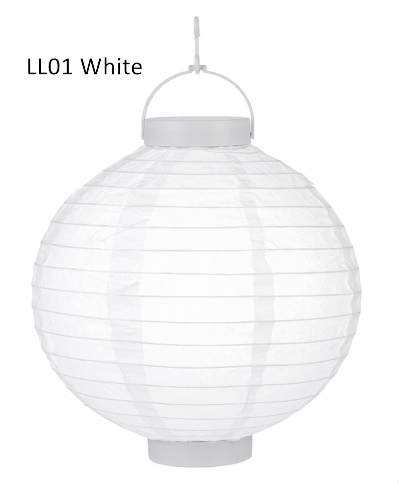 5pcs/lot 8inch=20cm Handmade Round Battery Operated White LED Paper Lantern Hanging Birthday Party Event Wedding Decorations
