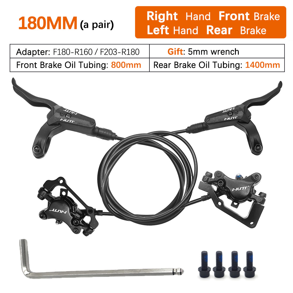 NUTT freno hidráulico A2 MTB bicicleta discos de aceite palanca 2 pistones 160MM 180MM Rotor pinza delantera trasera izquierda derecha para piezas de bicicleta