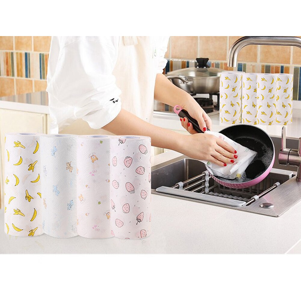 Kitchen Roll Paper Oil-absorbing Absorbent printing Paper Towels Disposable Lazy Cleaning Rag Paper