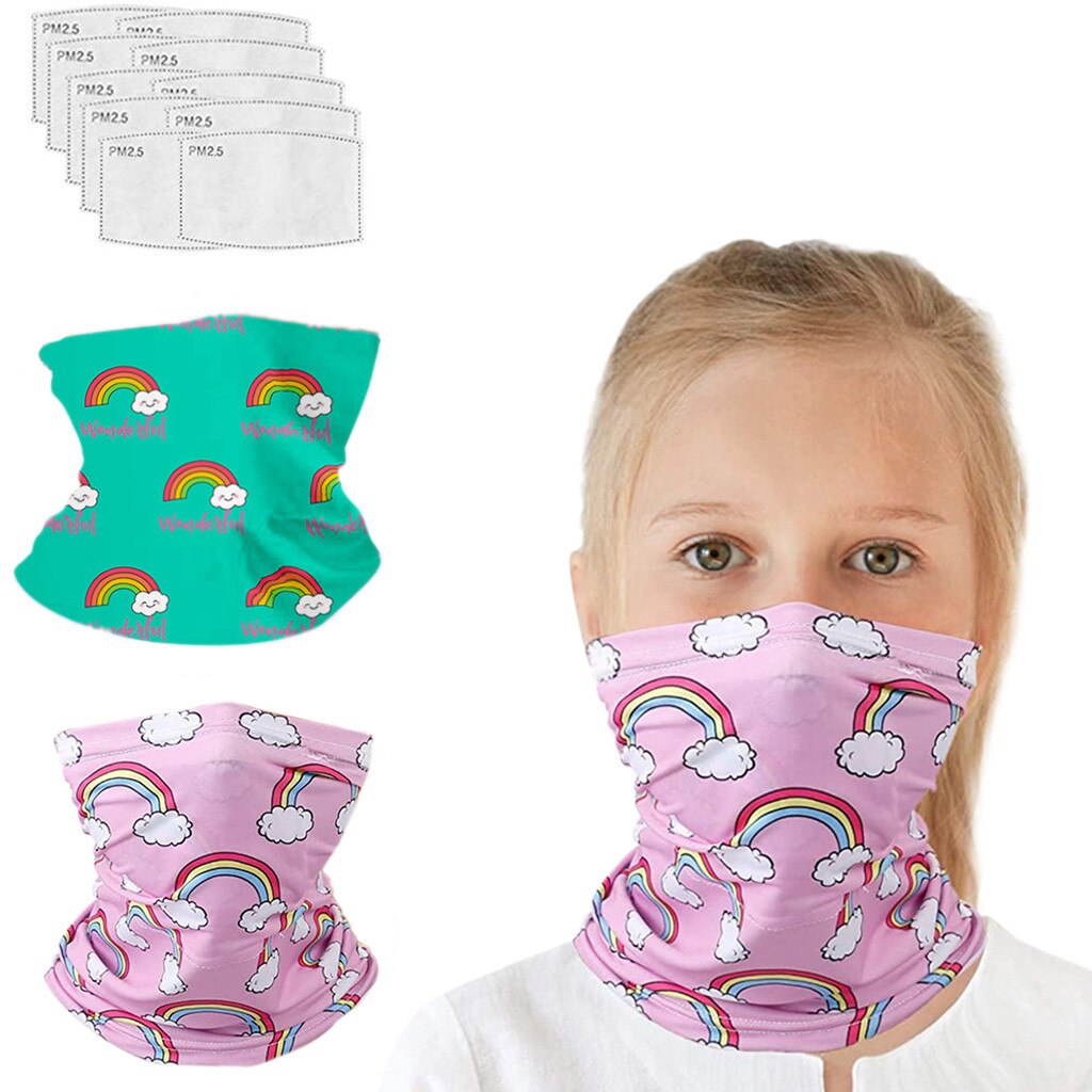 Kids Bandanas Neck Gaiter Half Face Multi-purpose Safety FiltersAnti-Dust Mask Bandanas Turban Hand Band Magic Scarves Outdoor: C