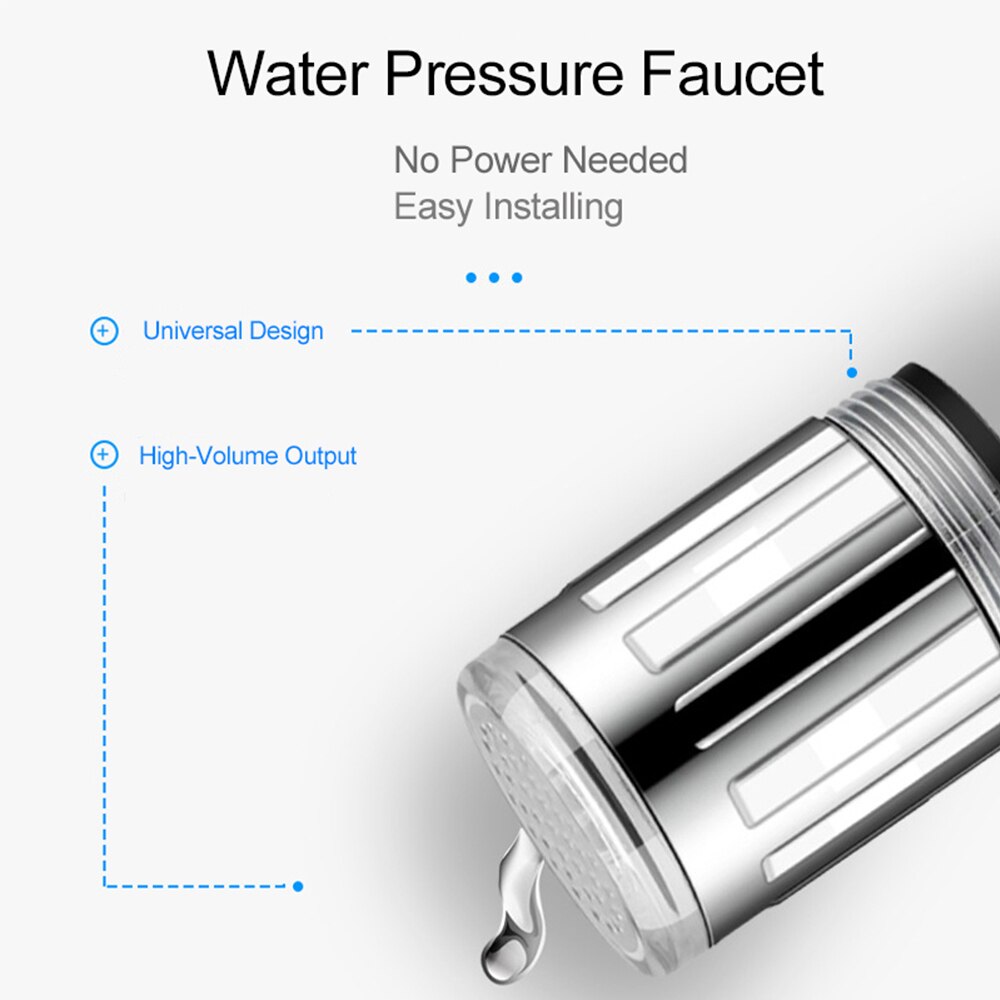 Lichtgevende Veranderende 7 Kleuren Led Kraan Kleur Licht Veranderende Knipperend Temperatuurregeling Water Kraan Voor Keuken Kraan Filter