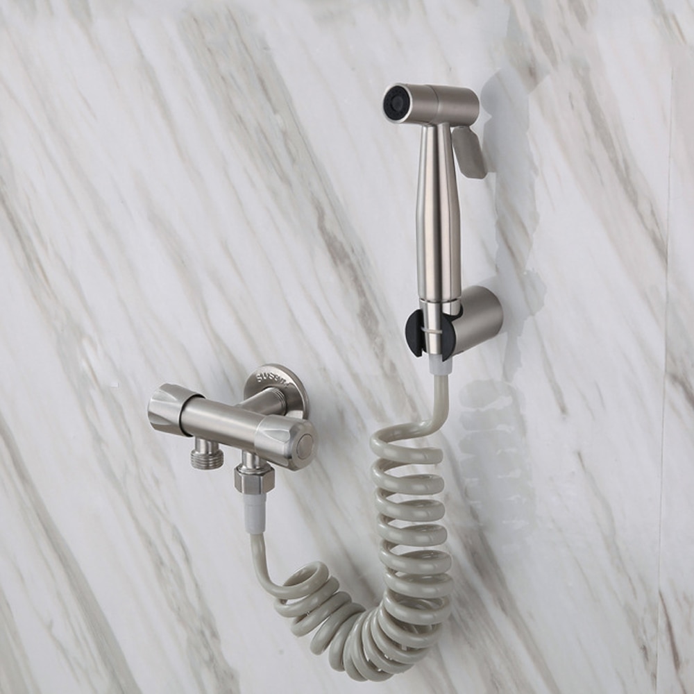 PULVERIZADOR DE inodoro de bidé de mano, urinario de baño de acero inoxidable juego de pulverizador para el bidé, higiene, pañal de tela para bebé, rociador