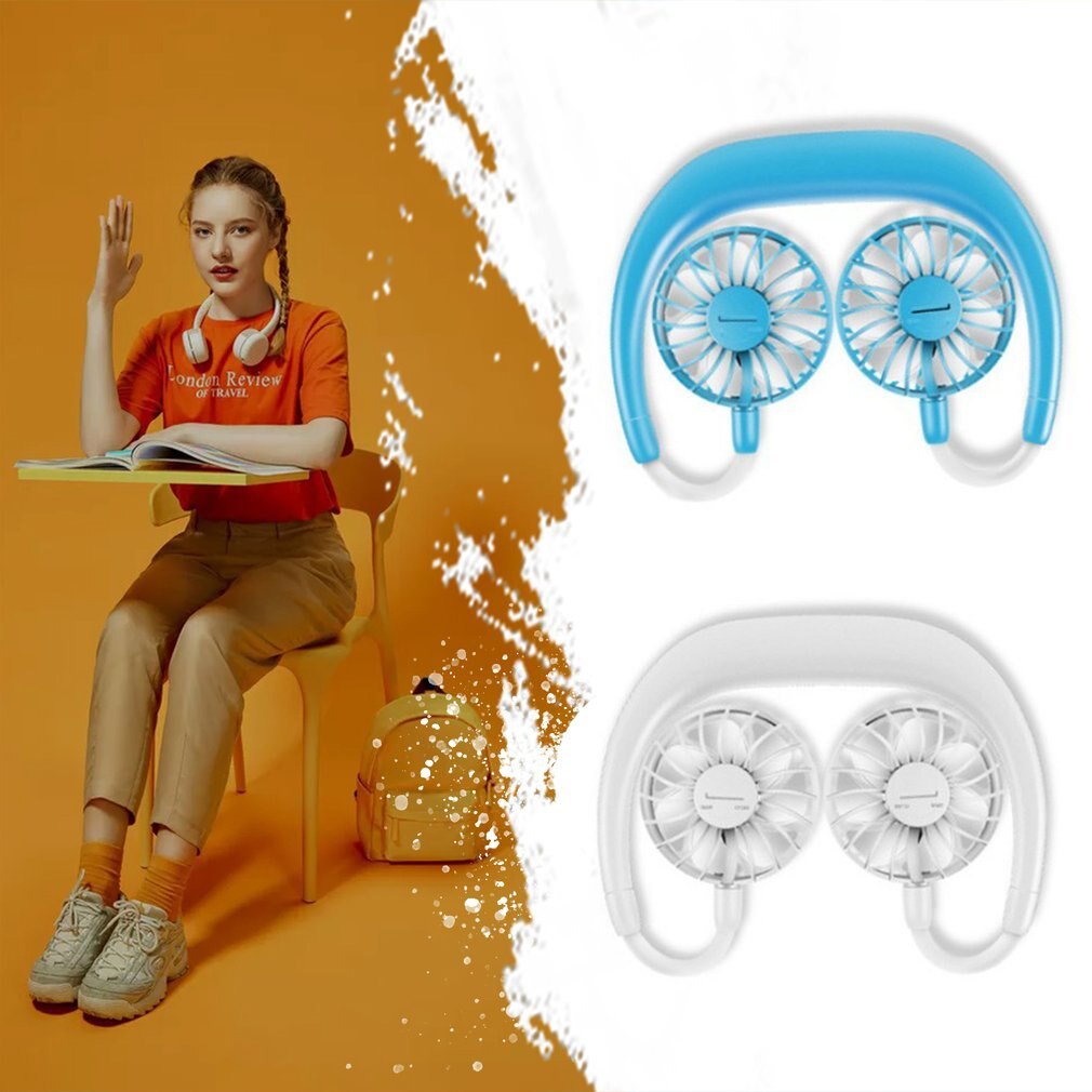 7-leaf sports wear hanging neck fan first generation Plastic Ordinary round 360 Degree Rotation Refrigeration