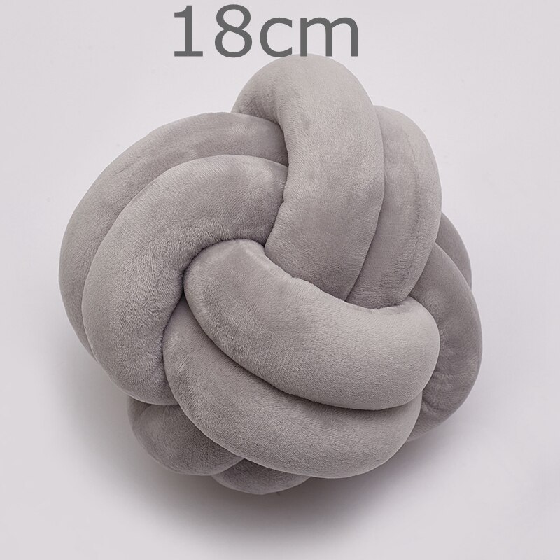 Baby Bed Bumper for Crib Newborn Nodic Thick Soft Crib Protector Cotton Patchwork Cot Cushion Kid Infant Sleep Safe Room Decor: 18cm gray knot