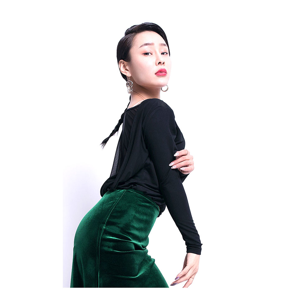 Latein tanzen Kleid Frauen Langarm Spitzen für Ballsaal Samba Tango chacha Tanzen Performamnce L1050