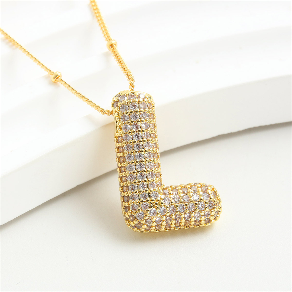 Colgante Vintage de acero inoxidable con letra dorada, Collar con inicial del alfabeto de A-Z para mujer, Collar de cadena, de joyería