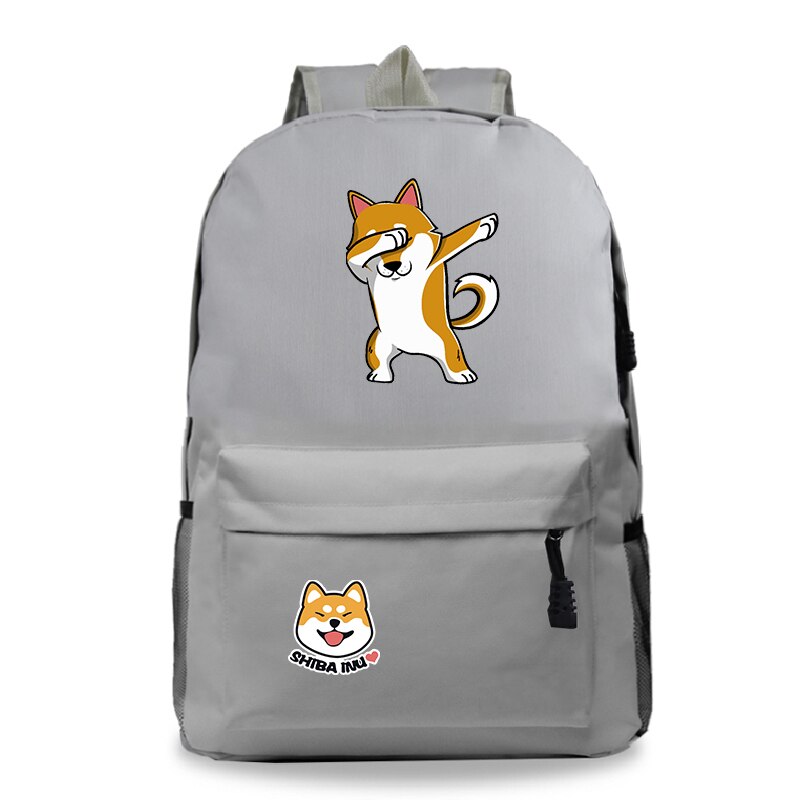 Mochila divertida de Shiba Inu para hombre y mujer, morral escolar con bonito para estudiantes, mochila para portátil de viaje: 6