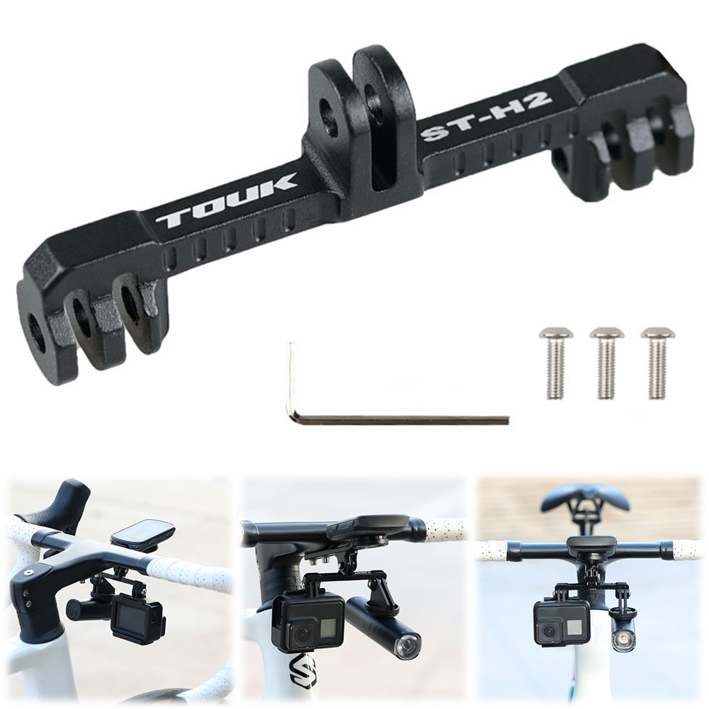 Bicycle Computer Camera Mount Holder Dual Twin Mount Adapter Extended Out Front Bike Mount for Action Camera Bicycle Light