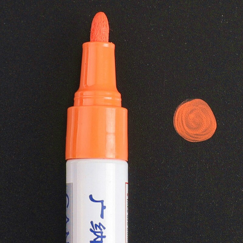 12 färger vattentät penna billack markör graffiti oljig färg penna doodle mark penna fotoalbum själv-fotoalbum klippbok: Orange
