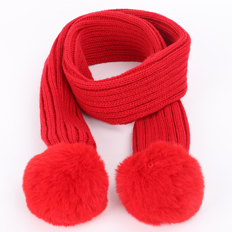 Mode kinderen Gebreide Mutsen Muts Sjaal 2 Stuks Set Effen Kleur Winter Jongen Meisje pompom Zachte Cap sjaals Baby Kids