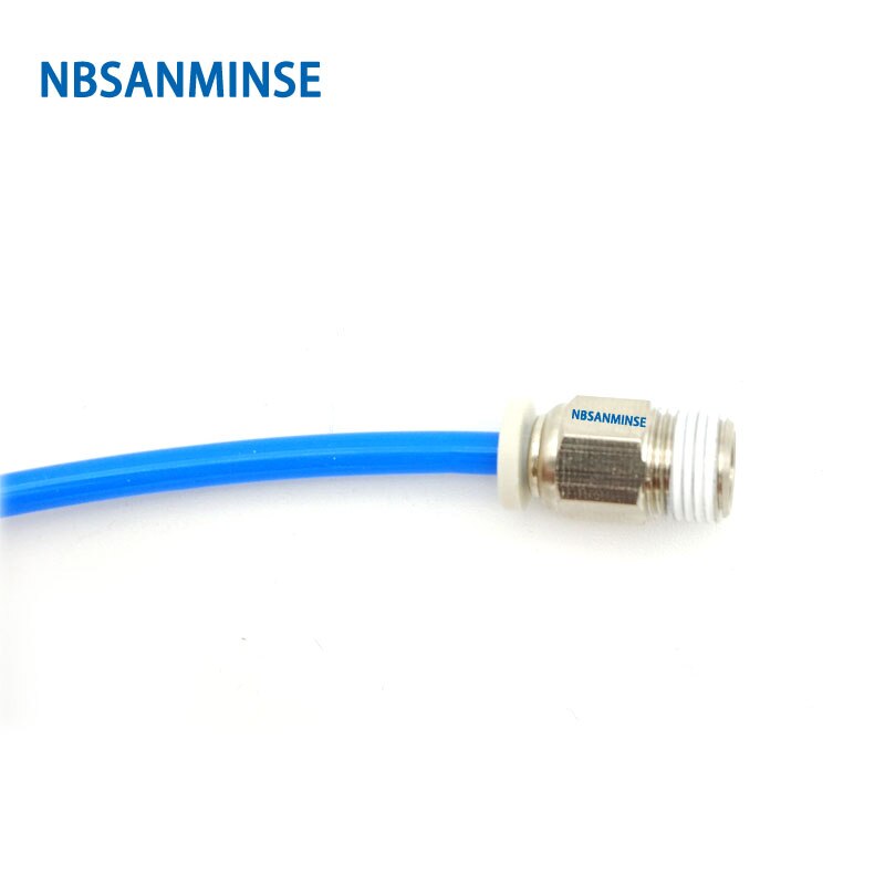 10 stks/partij PC M5 M6 1/8 1/4 3/8 1/2 Buis Pneumatische Push In Connector Koppeling Air Male Fitting Plastic connector Sanmin