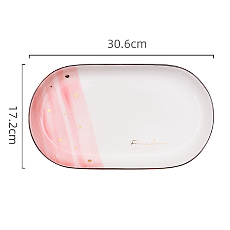 FANCITY Household fish dishes, ceramic dishes, lovely dishes, fruit dishes: D 2