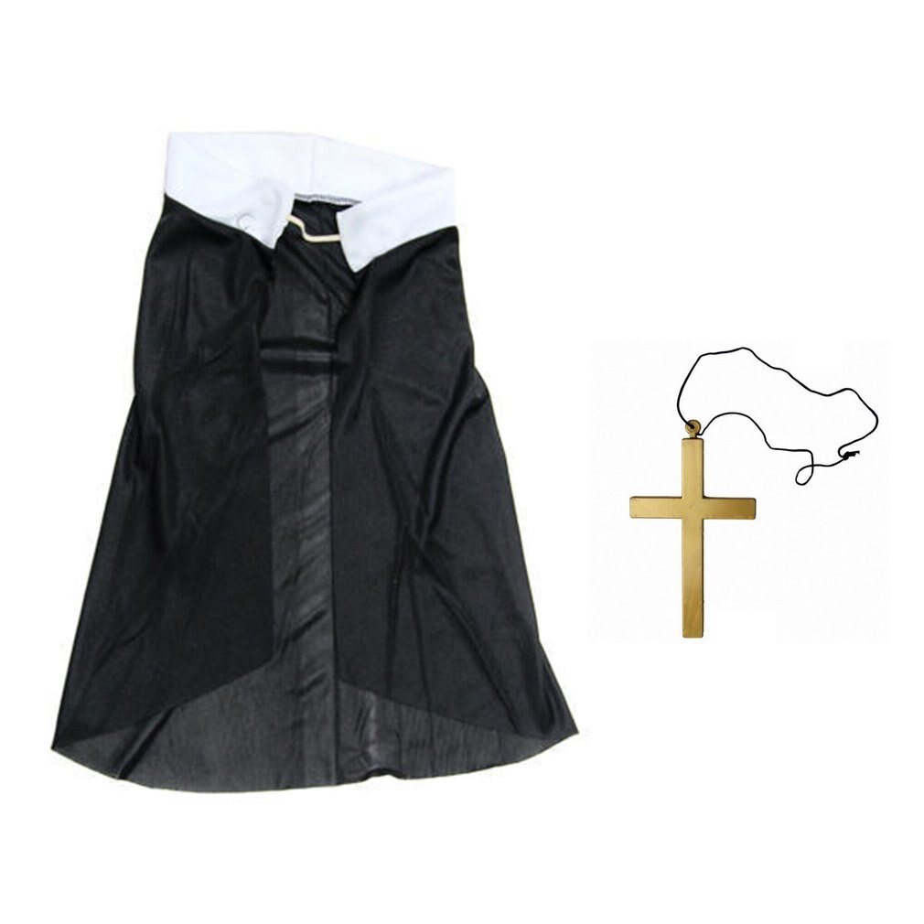 Halloween Nun Costume One Size Costume Ball Cosplay Female Priest Dress Nun Skirt Polyester And Chemical Fiber