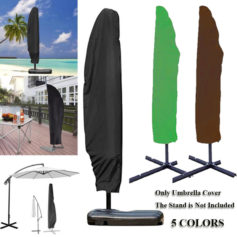 Solid Color Patio Parasol Waterproof Umbrella Cover Rain Cover Drawstring Dust Protective Case Outdoor Household Supplies