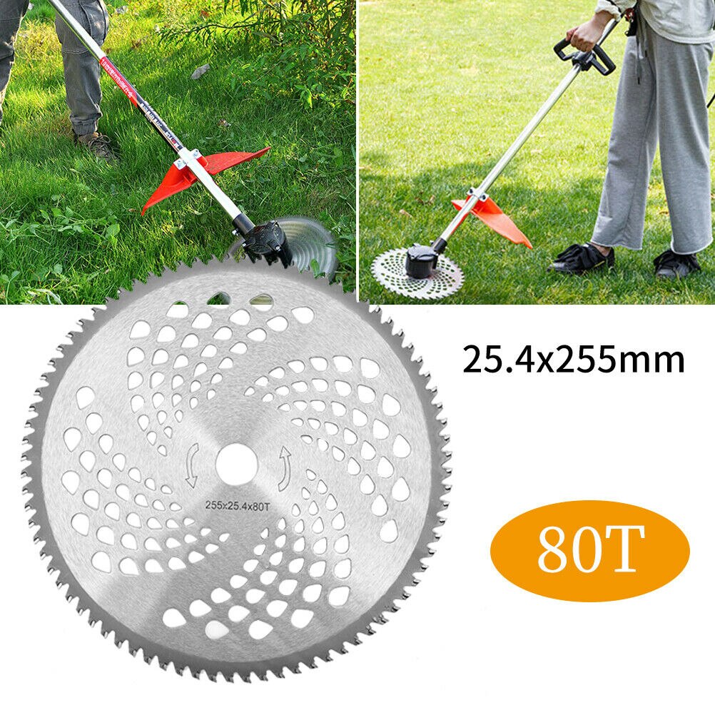 255X25.4mm 80T Brush Cutter Blade Lawn Mower Cutter Replacement Circular Saw Blade For Cutting Grass Trimmer Blade