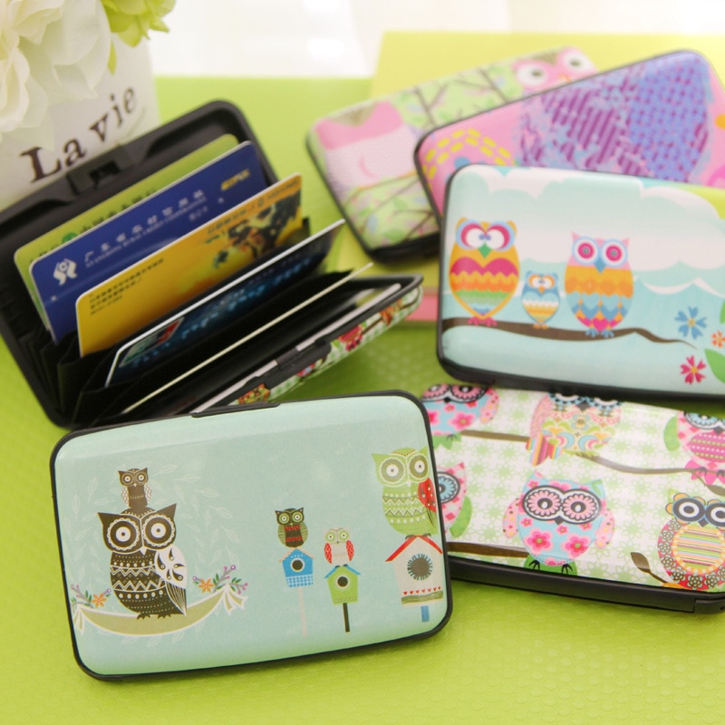 Kawaii hibou boîte plastique à 7 poches, couverture de carte , banque de Bus, support étui pour carte d'identité, papeterie créative zakka et fournitures scolaires de bureau