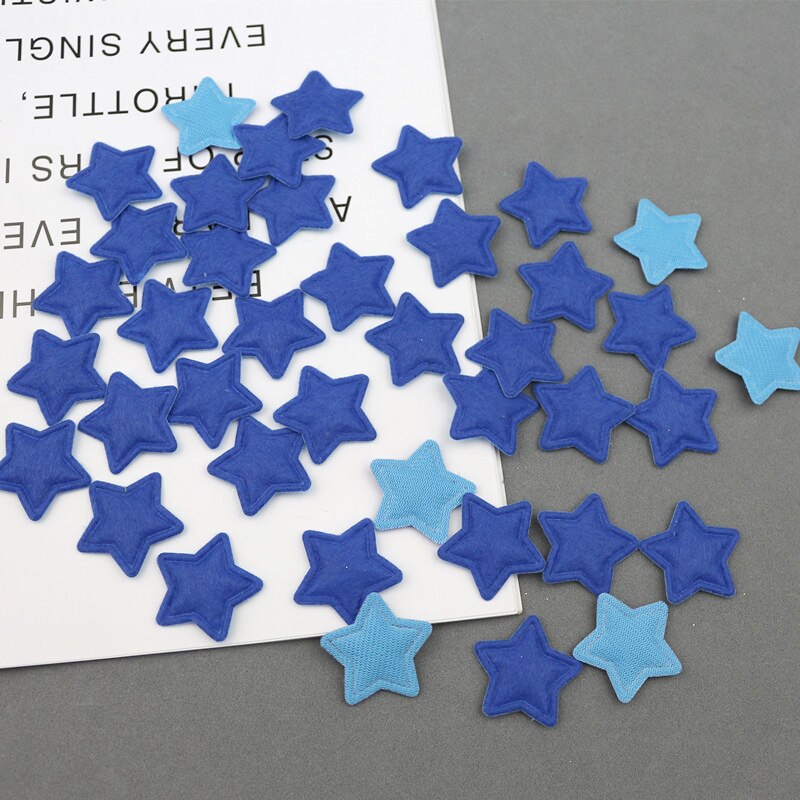 30 stuks 2.5cm stervormige vilten lapjes applicatie voor knutselen/kleding/haarspeld diy scrapbooking doos decoratie accessoires: Blauw