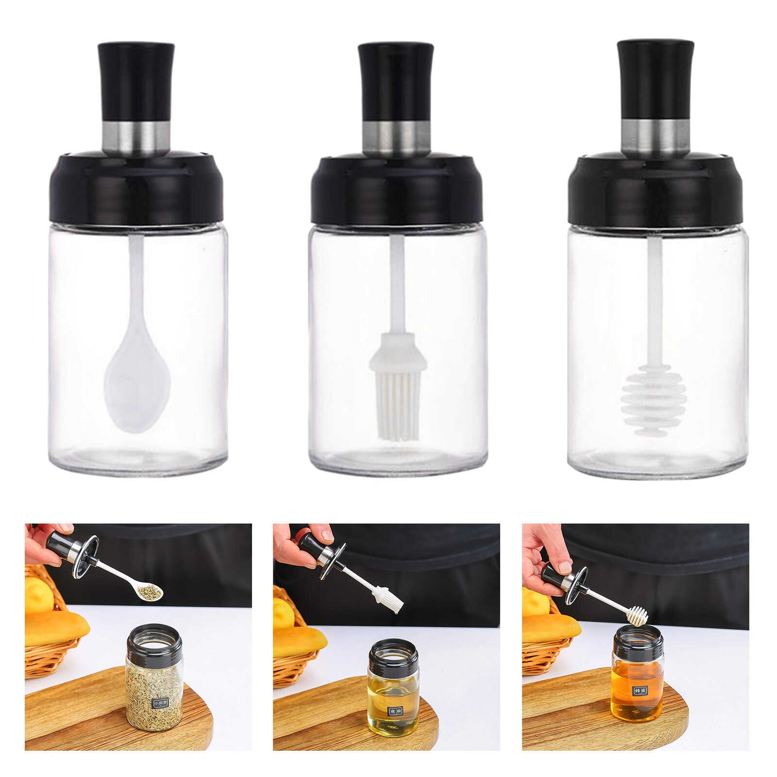 Reusable Seasoning Spice Jar Storage Container Rack Kitchen Tools Salt Spice Tools Home Restaurant Use