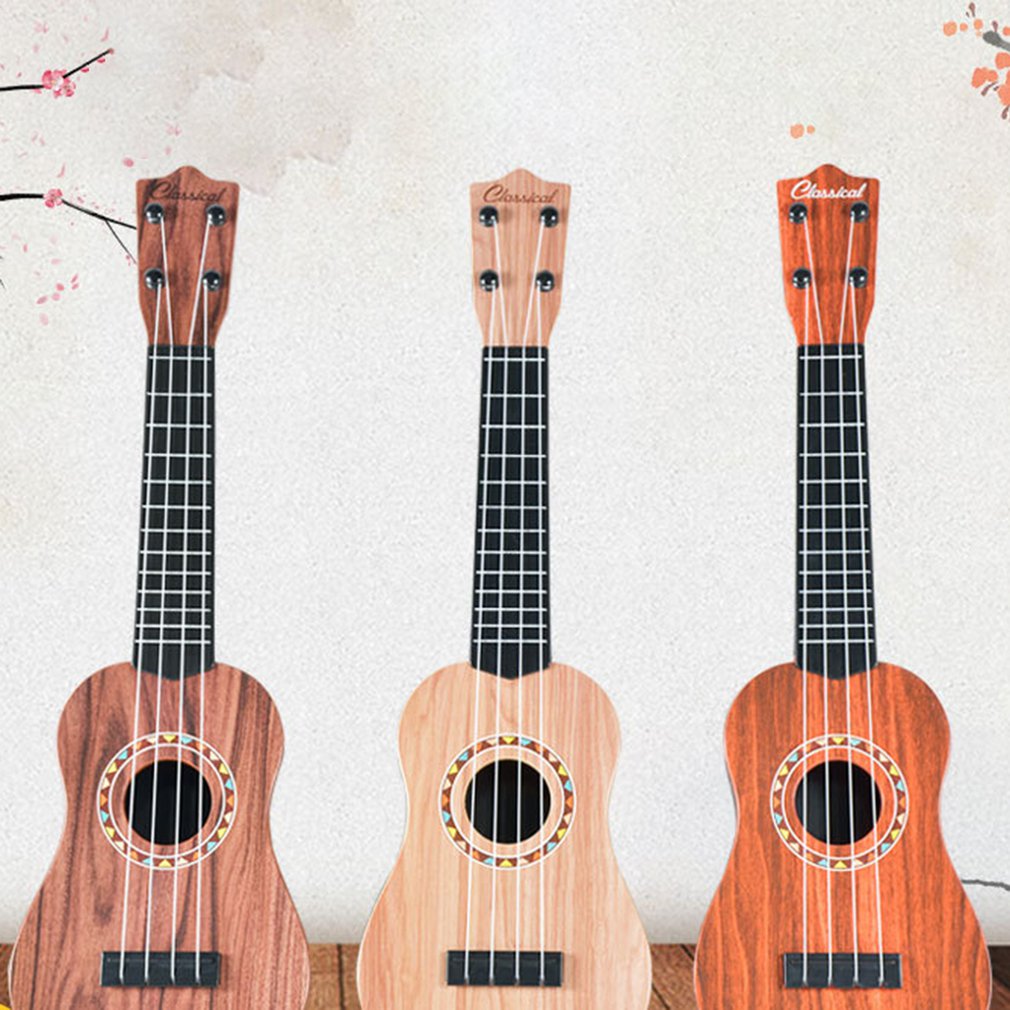 Ukulele 21 Inch Simulation Wood Grain 4 Strings Uke Bass Stringed Musical Instrument Perfect For Beginners For Kid
