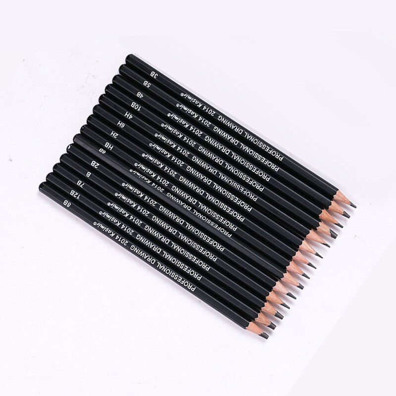 14 pcs/set Sketch Drawing Pencil Set HB 2B 6H 4H 2H 3B 4B 5B 6B 10B 12B 1B Painting Pencils Stationery Supplies