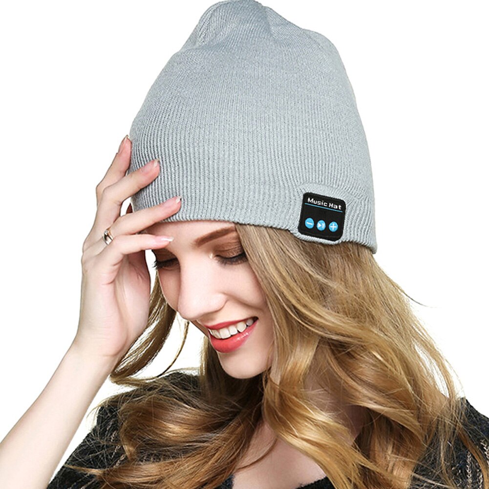 Bluetooth musik strik beanie hue huer trådløs smart cap headset hovedtelefon højttaler mikrofon håndfri musik  mp3 magisk varm smart cap