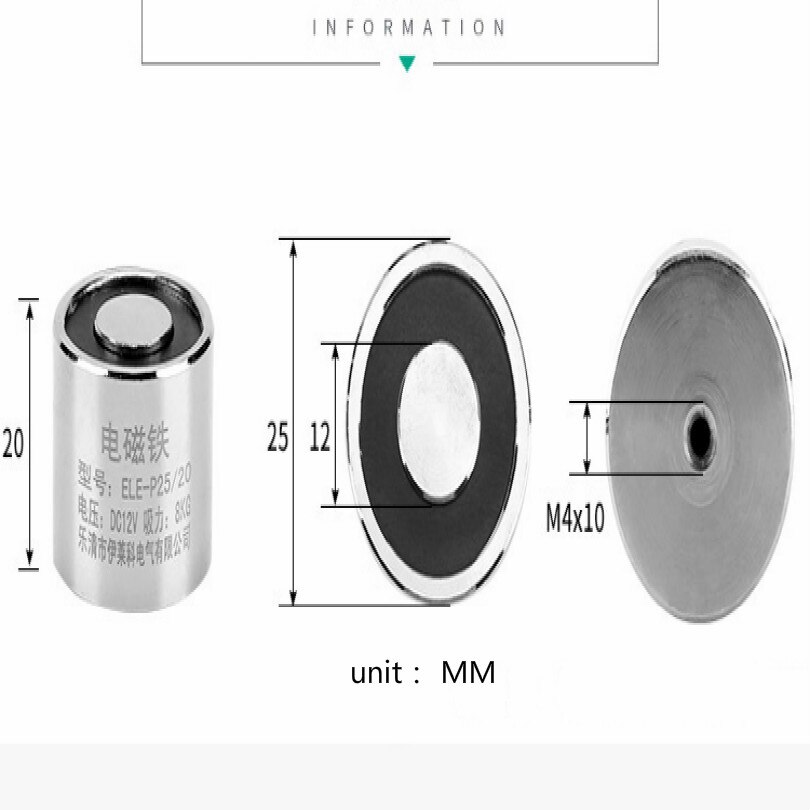Lyftmagneter  dc 5v 6v 12v 24v kransug 20kg 30kg 60kg 120kg lyftmagnet