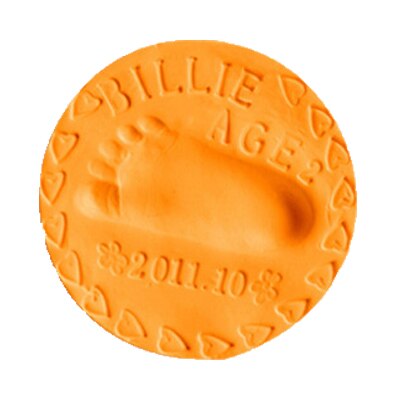 8 colores bebé 3D huella de mano fabricantes DIY juguetes pata impresión almohadilla secado de aire arcilla suave huella dactilar impresión padres -niño Inkpad: Orange