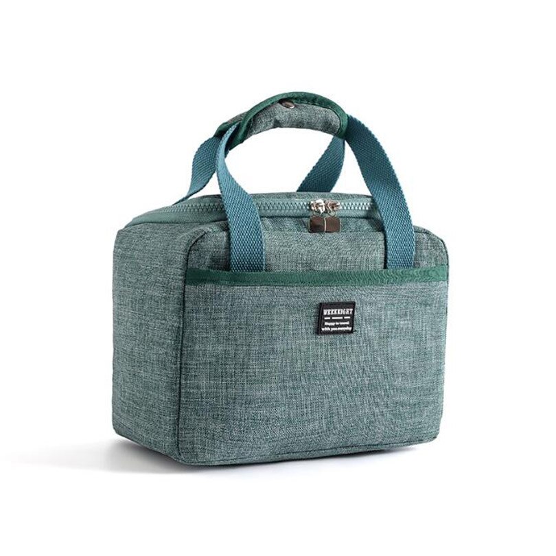 Värmeisolerad lunchlåda tote svalare handväska bento påse middag behållare skolmat förvaringsväskor bärbar lunchpåse: Grön