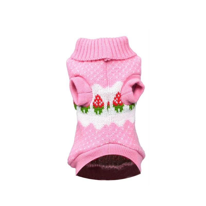 Kleine hond aardbeienkleding chihuahua hondentrui puppy warme jas goedkope kleding huisdier honden katten breigoed winterkostuum voor gatos: Roze / Xxl