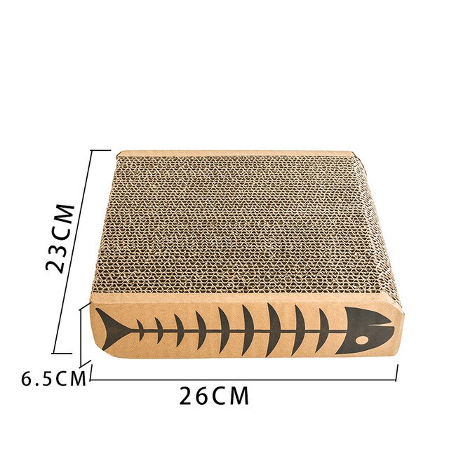 Corrugated Cat Scratch Paper Board Cardboard Catnip Pad Grinding Nails Claw Interactive Protect Furniture Kitten Scratcher Toy: Fish Bones
