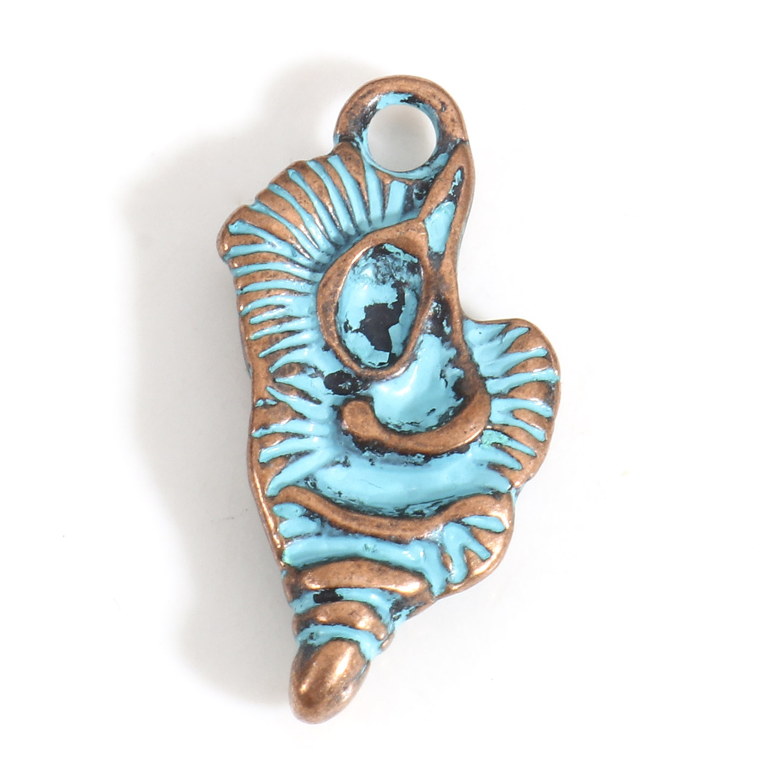 Dijes de Metal bohemios para hacer collares y pulseras, colgantes de caballito de mar de concha Multicolor, de joyería de , 10-20 piezas: Chapado en oro antiguo