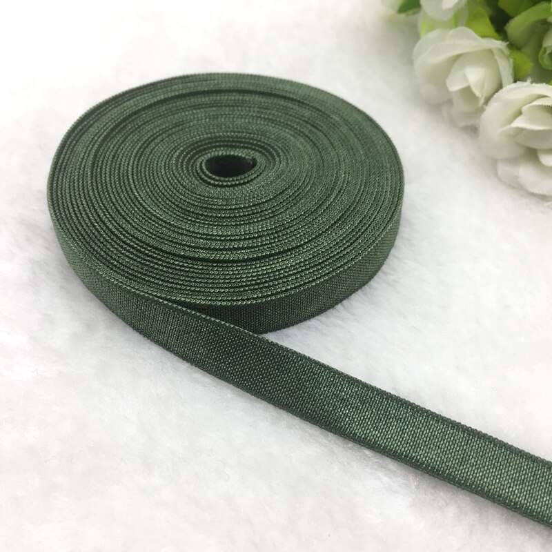 5 yds 3/8 "cinta de Spandex verde oscuro multifunción banda elástica para coser lazos accesorios para el cabello accesorio de ropa de cintura: Default Title