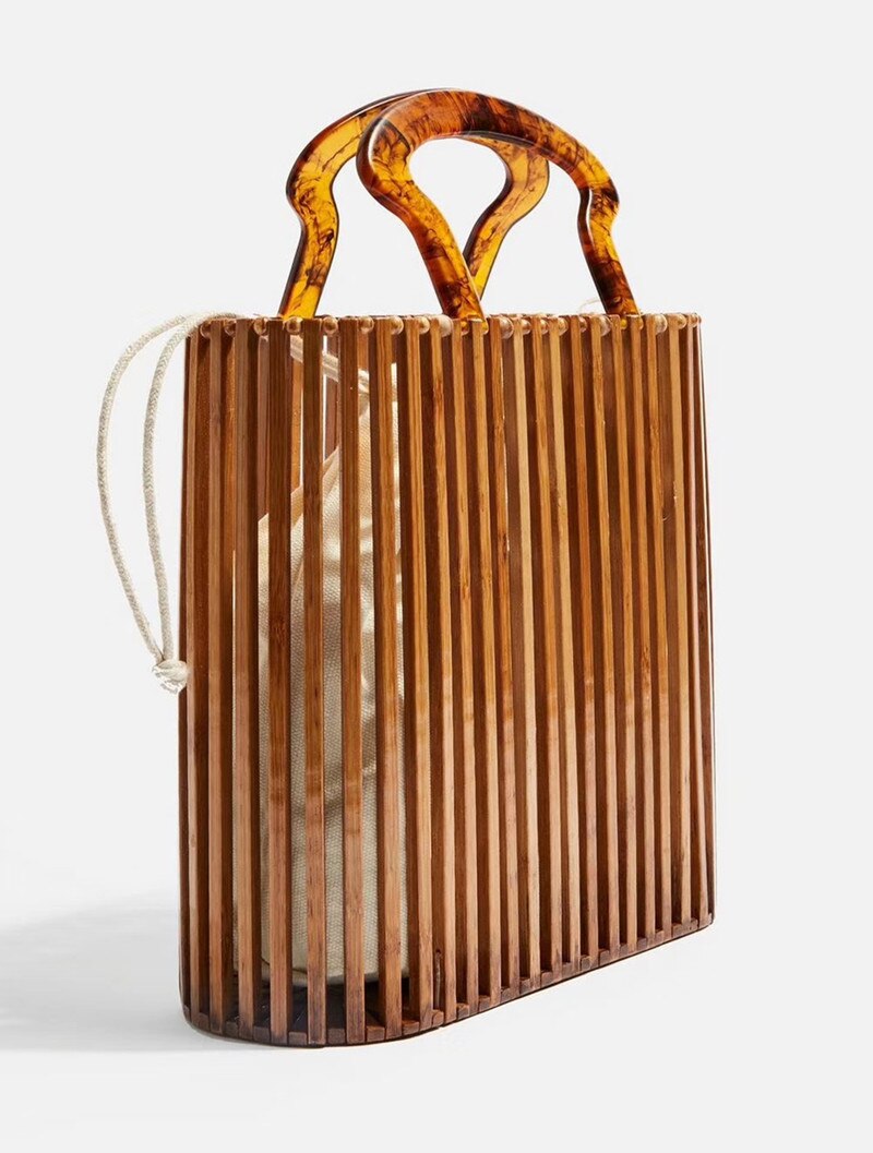 Luxe damestassen, acryl handvatten, geweven tas, bamboe tas, gestikte holle tas, clutch, bali strandtas